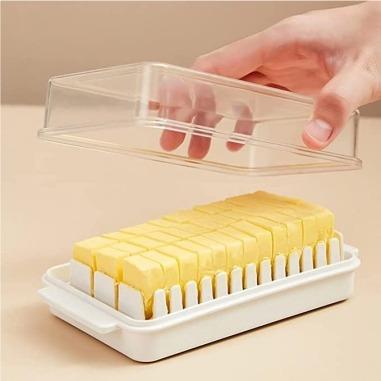 Butter Dish Keeper with Sealed Plastic Lid and Cutter Slicer (Pack of 1)